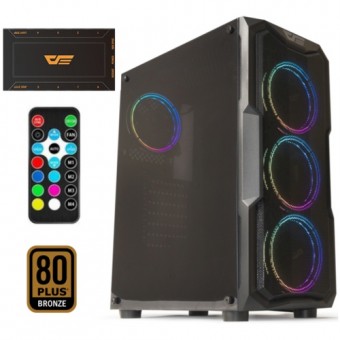 DarkFlash Aquarius-Mesh 650W 80+RGB Mid Tower Kasa